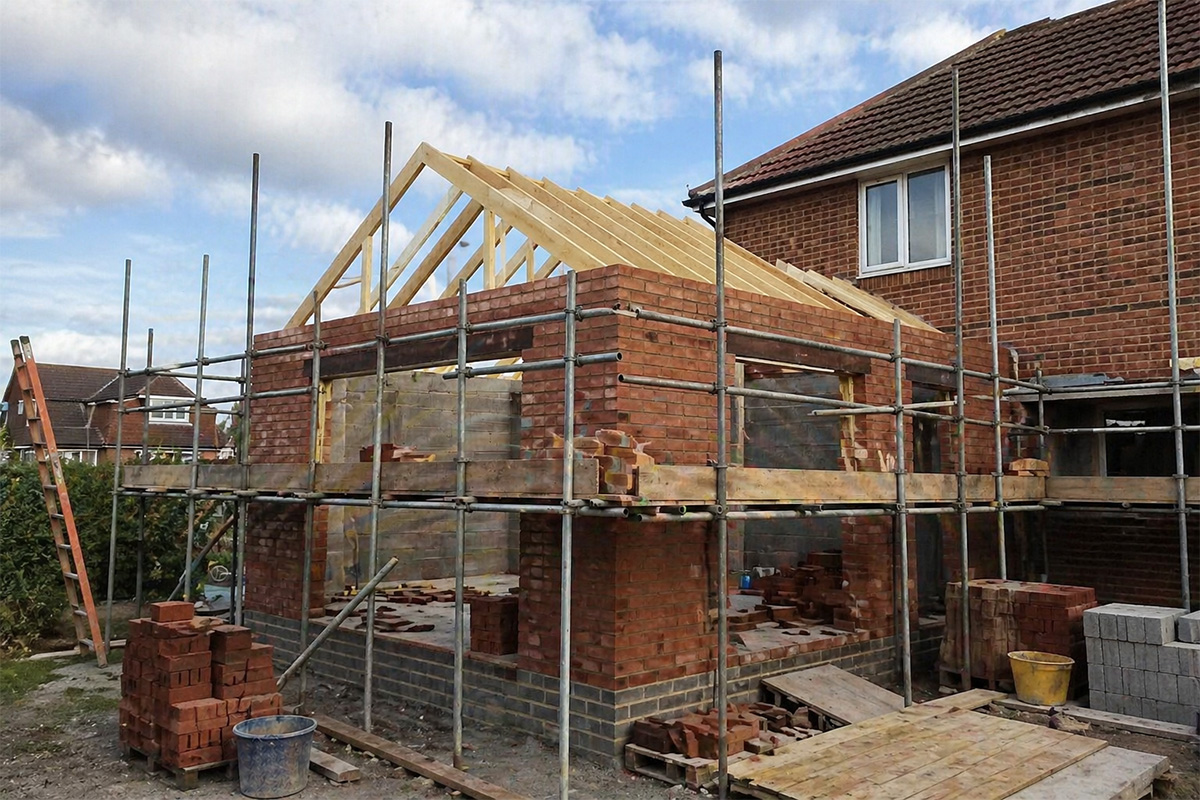 New build and extension construction project